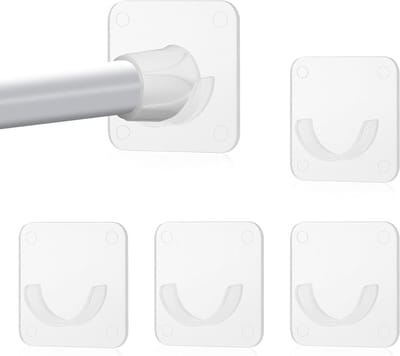 Tension Rod Holders voor Douchegordijnen - Muurbevestiging zonder Spijkers, Ideaal voor Badkamer en Eenvoudige Installatie