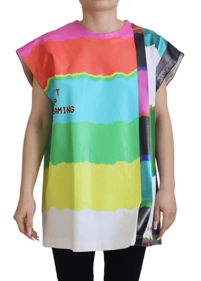 Geprinte Zijden Top Tsh83243