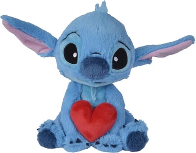 Simba - Stitch Holding Heart (25cm) - Pluche