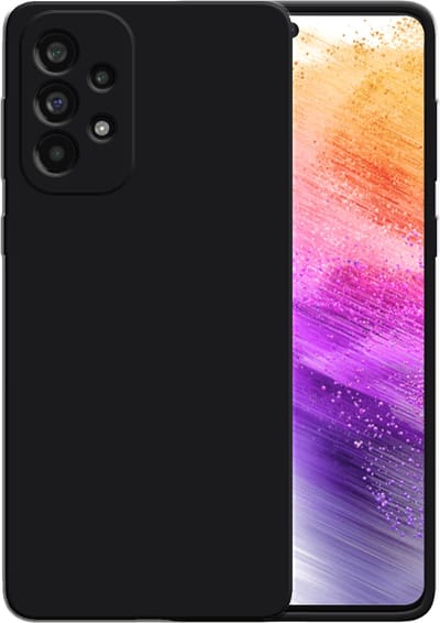 Smartphonica Siliconen hoesje voor Samsung Galaxy A73 5G case met zachte binnenkant - Zwart geschikt voor Samsung Galaxy A73 5G