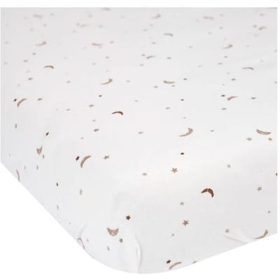 Prénatal wieg hoeslaken Ster en Maan Ivory White unisex