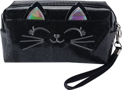 Juleeze Toilettas Dames Kat 18x10 cm Zwart Polyurethaan