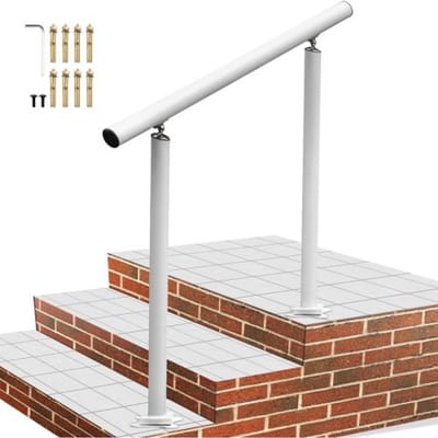 VEVOR Leuning, Trapleuning Lengte 91,4cm, Leuning Wandleuning Wandtrap Trapleuning Hoogte 86,4cm, Roestvrij Staal met Metalen Pluggen, Banister Rail Support Kit Gepolijst RVS Voor Binnen en Buiten
