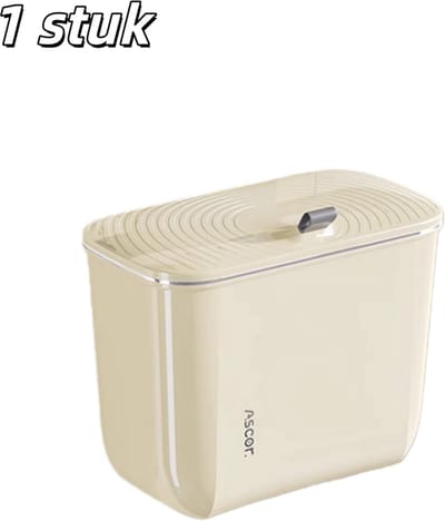 1 stuk - Afvalbak - Compacte keukenafvalbak - Wandmodel - Met deksel - Afgesloten compostbak voor binnengebruik - Geschikt voor het verzamelen van keuken-, slaapkamer- en badkamerafval - 7L - Geel