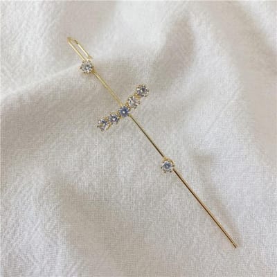 Nieuwe Oornaald Wrap Crawler Haak Oorbellen Voor Vrouwen Surround Oorschelp Diagonaal Knop Oorbellen Piercing Oorbellen