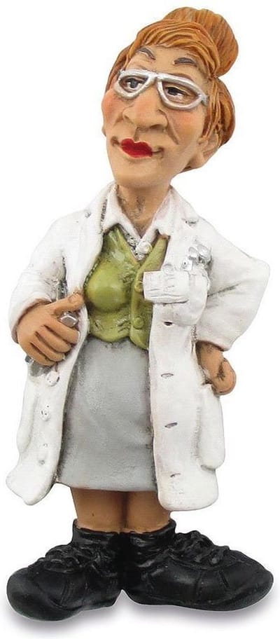 Grappige beroepen beeldje arts vrouw vrouwenarts KOELKAST MAGNEET MINI 7.2 cm de komische wereld van  karikatuur beeldjes – komische beeldjes – geschenk voor – cadeau -gift -verjaardag kado