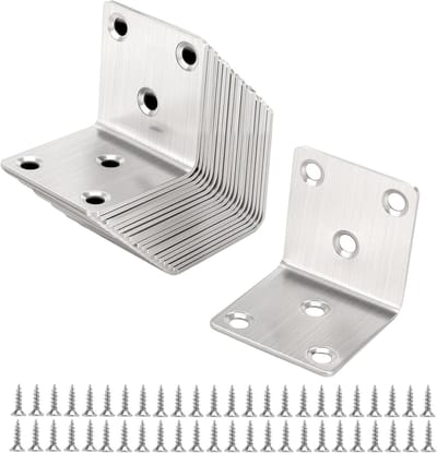 20 Stuks 40mm Sterke RVS L-Beugels met 120 Schroeven voor Houtverbinding, Tuinmeubels en Constructies