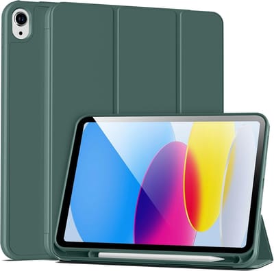 Casemania Hoes Geschikt voor Apple iPad 2025 (A16) & 2022 10e Gen - Groen - Smart Cover met Pencil Houder Uitsparing