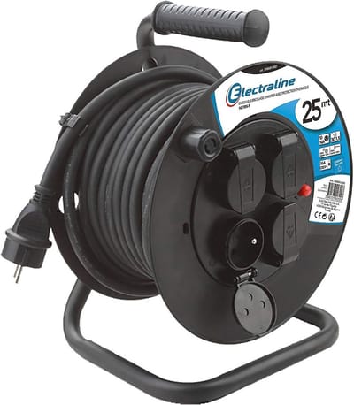 Kabelhaspel 25M 3G 1,5 mm² - Geschikt voor Bouwplaatsen