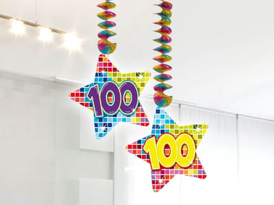 Spiraalversiering Birthday Blocks 100 jaar - 2 stuks