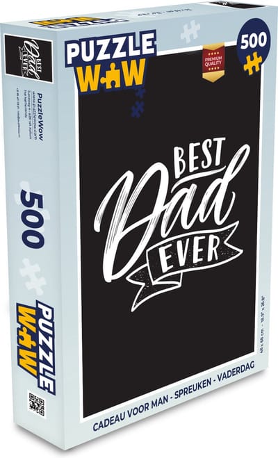 Puzzel Spreuken - Best dad ever - Quotes - Papa - Legpuzzel - Puzzel 500 stukjes - Vaderdag cadeautje - Cadeau voor vader en papa