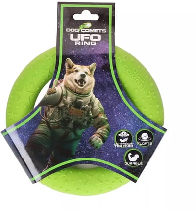 Dog Comets UFO Ring S - Ring voor Honden - TPR - honden ring speelgoed - TPR hondenspeelgoed - Groen