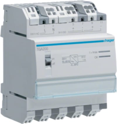 Hager Universele Voeding 24V 1A | TGA200 - E24CW