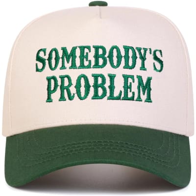 Unisex Somebody'S Problem Letter Borduur Baseballpetten Lente Herfst Buiten Verstelbaar Casual Petten Zonbescherming Pet Sportpet groen