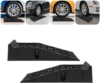 Dailygoods 2 stuks auto-oprijplaten, 5T zware auto-oprijplaat, hefhoogte 17,5 cm antislip auto-oprijplaat voor oliewisse