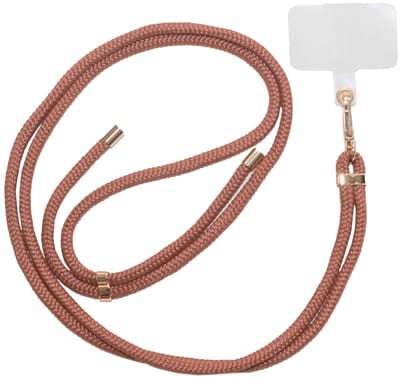xoxo Wildhearts Telefoonkoord Universeel - Koord voor telefoon - Easy Cord - Telefoonbandjes - Ketting voor telefoon - Koord voor telefoon universeel - Koord voor telefoon Samsung - Telefoonkoord iPhone - Phone Cord - Bright Brown - Bruin