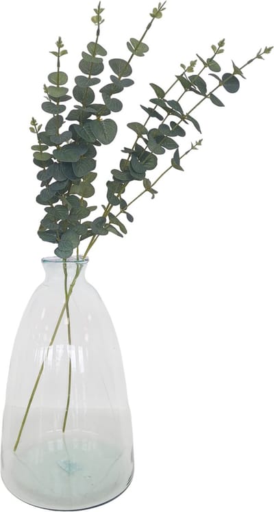 Bellatio Design Kunstplant takken Eucalyptus Cinera - 2x - 90 cm - 5 takken - kunst bladgroen - decoratief - zijdebloemen