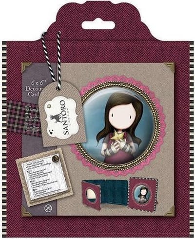 Gorjuss: 6 x 6 Framed Decoupage Card Kit - Santoro Tweed (GOR 169121)