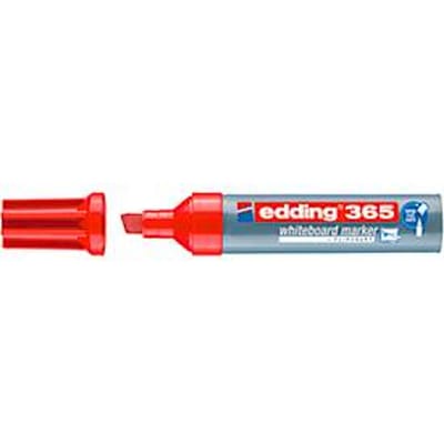 Edding 365 whiteboard marker, schrijfkleur rood, spievormige punt, lijndikte 2-7 mm, droog uitwisbaar, met dop, navulbaar, 10 st.