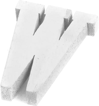 ARTYFETES - Kleine witte houten letter W 5 cm voor bruiloft