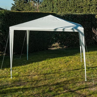Partytent 3 x 3 m Wit - Eenvoudig Op Te Zet en Weerbestendig