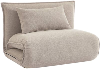 sweeek - 1-zits ombouwbare stoel in gestructureerd boucle l 99 x b 80 x h 66 cm - fleeep