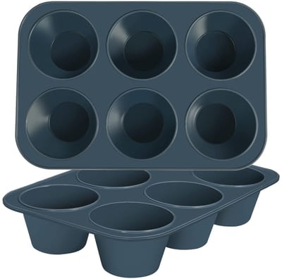 Muffinvorm siliconen grote muffinvorm 2 stuks muffinvormpjes cupcake vormpjes voor cupcakes, cakes, pudding, 27,8 x 19 x 5 cm