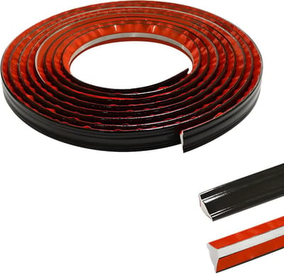 PVC hoektrim voor wandafwerking, zelfklevende plint en decoratieve randstrip, 5m lang, 19mm x 13mm, schimmelbestendig en geschikt voor laminaat en kunststof muren