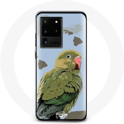 Hoesje voor Samsung Galaxy S20 Ultra Parkieten Vogels groen groen