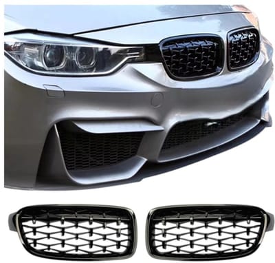 Grill nieren geschikt voor BMW 3 serie f30-f31 Diamond Grill Glans zwart 2011-2019