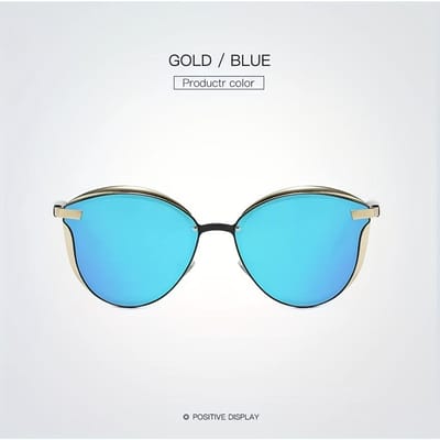 Nieuwe Mode Meerkleurige Bril - Stijlvol Blauw Gouden Design Lichtgewicht Zinklegering Brilmontuur Perfect voor de Zomer  Woon-werkverkeer blue