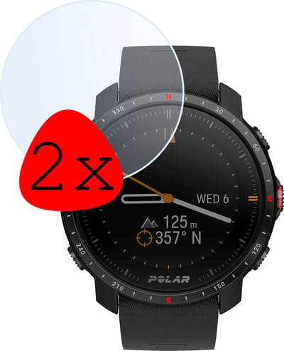 Screenprotector - 2 Stuks Geschikt voor Polar Grit X Pro - Extra Sterk - Tempered Glass - Gehard Glas - Beschermglas Screen Cover - Bescherm Protector voor Smartwatch