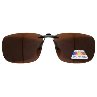 Fako Sunglasses® - Clip On Voorzet Zonnebril Black Metal - Overzet Clip-on - Polariserend - Polarized - Large - 130x43mm - Bruin