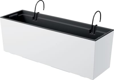 Prosperplast - Urbi Case Bloempot met inzet en hanger - Balkonpot (580x180x195mm, Wit)
