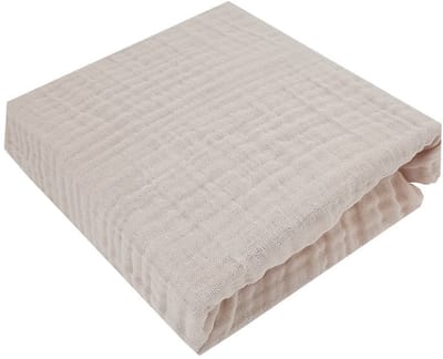 Muslin fitted sheet with elastic band 140 x 70 cm beige