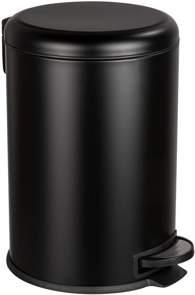 WENKO Pedaalemmer Leman Easy-close 20 Liter mat zwart - Easy Close deksel - Afvalemmer - Prullenbak - Afvalbak - Vuilbak - Vuilnisbak