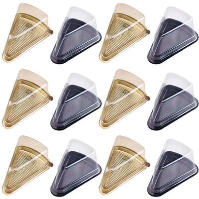 40 Stuks Taartstandaard Met Deksel Verpakking Doos Driehoekige Cupcake Containers Houder Verpakking Dozen Deksel
