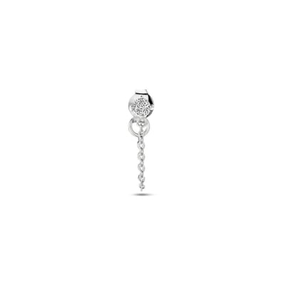 Zilver Gerhodineerd Oorknop Per Stuk Zirkonia 1339011