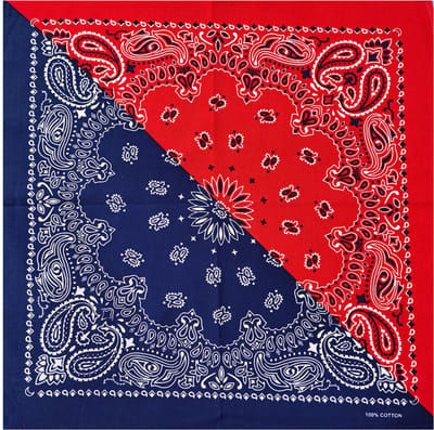 Fako Fashion - Paisley Bandana - Half/Half - Duo - Navy Blauw/Rood