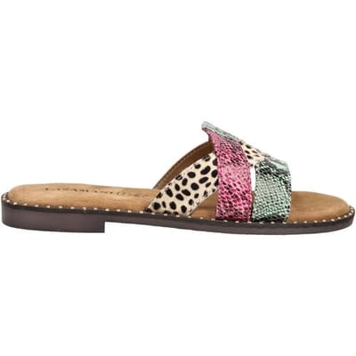 Lazamani - Suze Dames Slippers Fuxia - Maat 37
