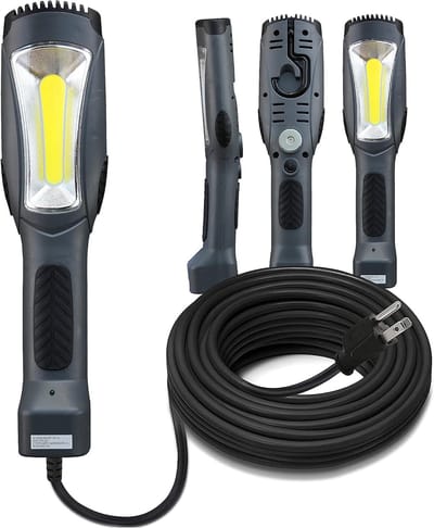 Heldere Draagbare LED Werklamp met Stopcontact en Magneet - 1200 Lumen Boogvormig Licht