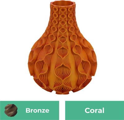 Coral organische vaas – Decoratieve vaas - Brons - 3d geprinte vaas – geschikt voor droogbloemen - 20CM