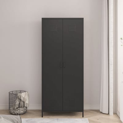 Metalen kast Seinäjoki 180x76x50 cm zwart mat [en.casa]