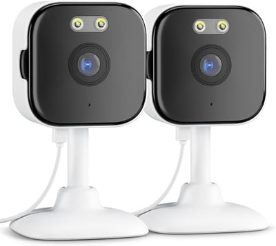 Bewakingscamera Binnen Buiten - Beveiligingscamera Wifi - Huis Beveiligen - 2K Kleuren Nachtzicht - IP66 - Wit