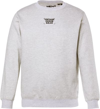 Men Plus - Heren - Sweatshirt rugprint - Grijs melange - Maat 3XL