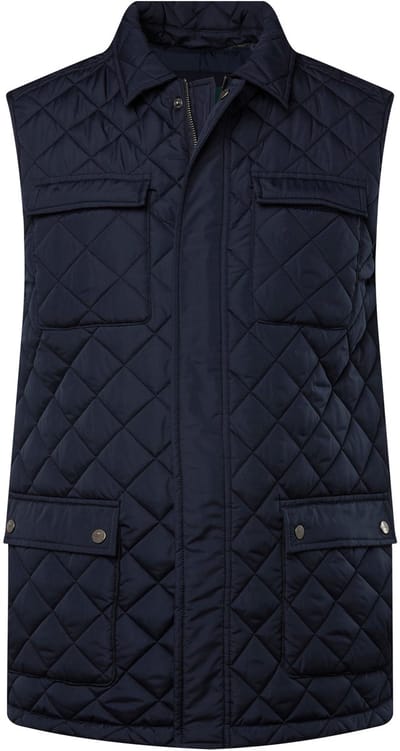 Boston Park - Heren - Doorgestikte bodywarmer overhemdkraag - Navy blauw - Maat L