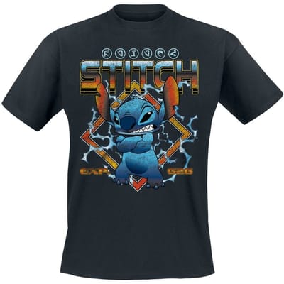 Lilo & Stitch - Disney T-shirt - Angry - M tot L - voor Mannen - zwart