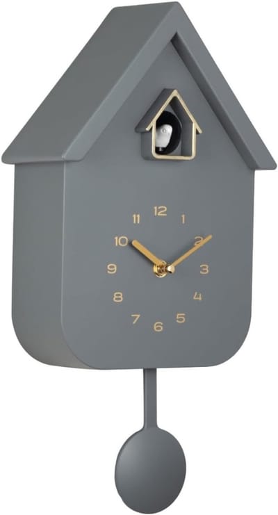 Core® Koekoeksklok Modern - Koekoeksklok - Wandklok - met Kleurverloop en Wijzerplaat- Grijs - ‎9cm x 22cm x 41 cm