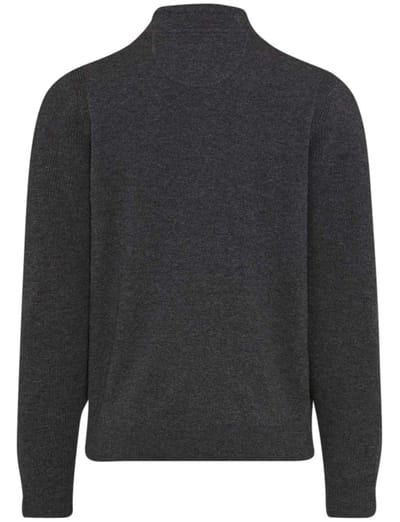 Trui Brax Half Zip antraciet donker gemeleerd