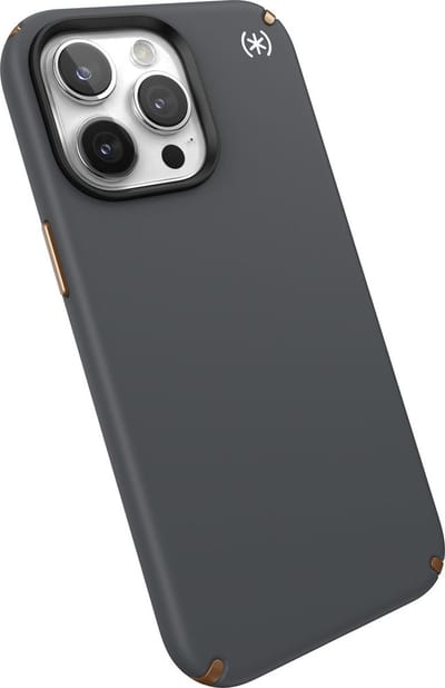 Speck hoesje geschikt voor Apple iPhone 15 Pro Max - Slank - MagSafe - Ultieme Bescherming - Luxe Soft-touch Afwerking - Valbescherming gecertificeerd tot 4 meter - Microban Antibacterieel - Presidio2 Pro lijn -Grijs